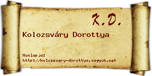 Kolozsváry Dorottya névjegykártya