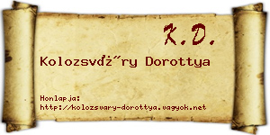 Kolozsváry Dorottya névjegykártya